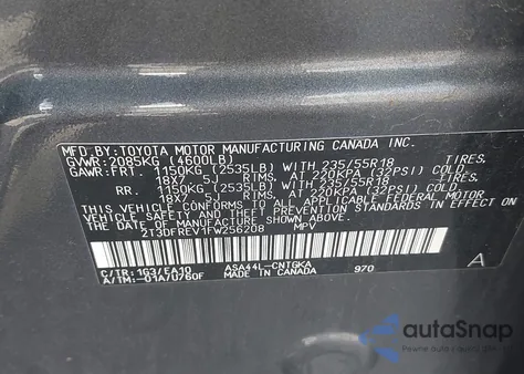 2015 Toyota Rav4 Limited z USA, uszkodzony, nr VIN 2T3DFREV1FW256208